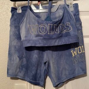 Wolves workout set blue tie dye